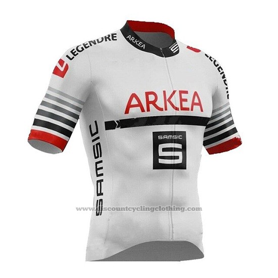 2019 Cycling Jersey Arkea Samsic White Red Short Sleeve and Bib Short